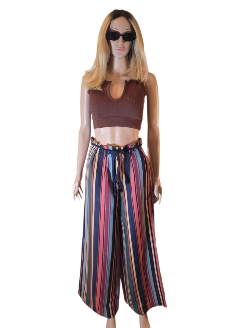 STUNNING FARM RIO x ANTHROPOLOGIE RAINBOW STRIPE PANTS EUC XS